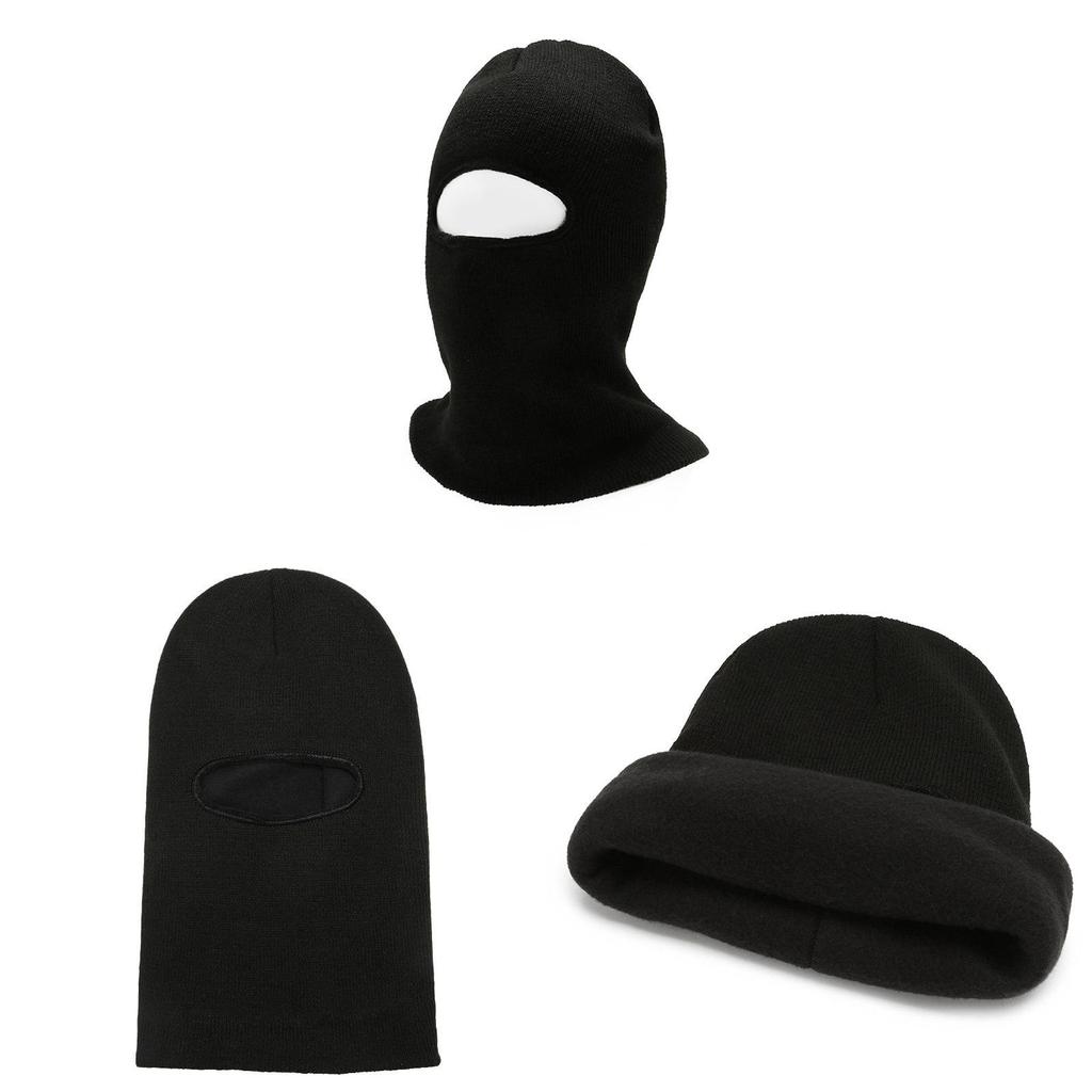 Winter Outdoor Knitted Hat Thick Warm All Inclusive Cap Fashion Gift Color Solid