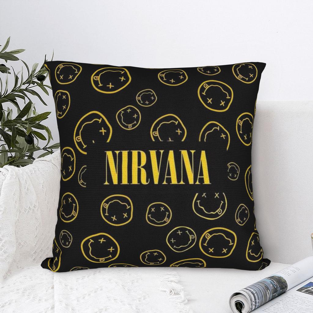 Pillow Cover Nirvana Face Band   Kawaii Pillow Case For Office Car Home Decor Pillowcases