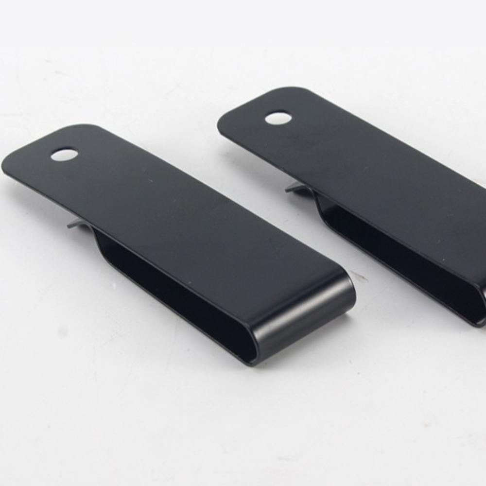 10pcs/set Useful Black Belt Clip Buckle Metal Single Hole Sheath Clip Hooks Spring Buckle Hook Outdoor Camping