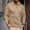 Autumn New Arrival: Twill Jacquard Polo Shirt with Half-Zip, Long-Sleeved Men's Sports Polo Shirt