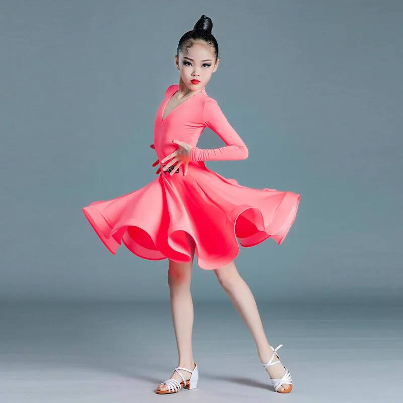 Ballroom Latin Dance Suit Dress Competition Girls Skirts Practice Wear Clothes Dancing Costume Tango Samba Cha Cha Two Piece