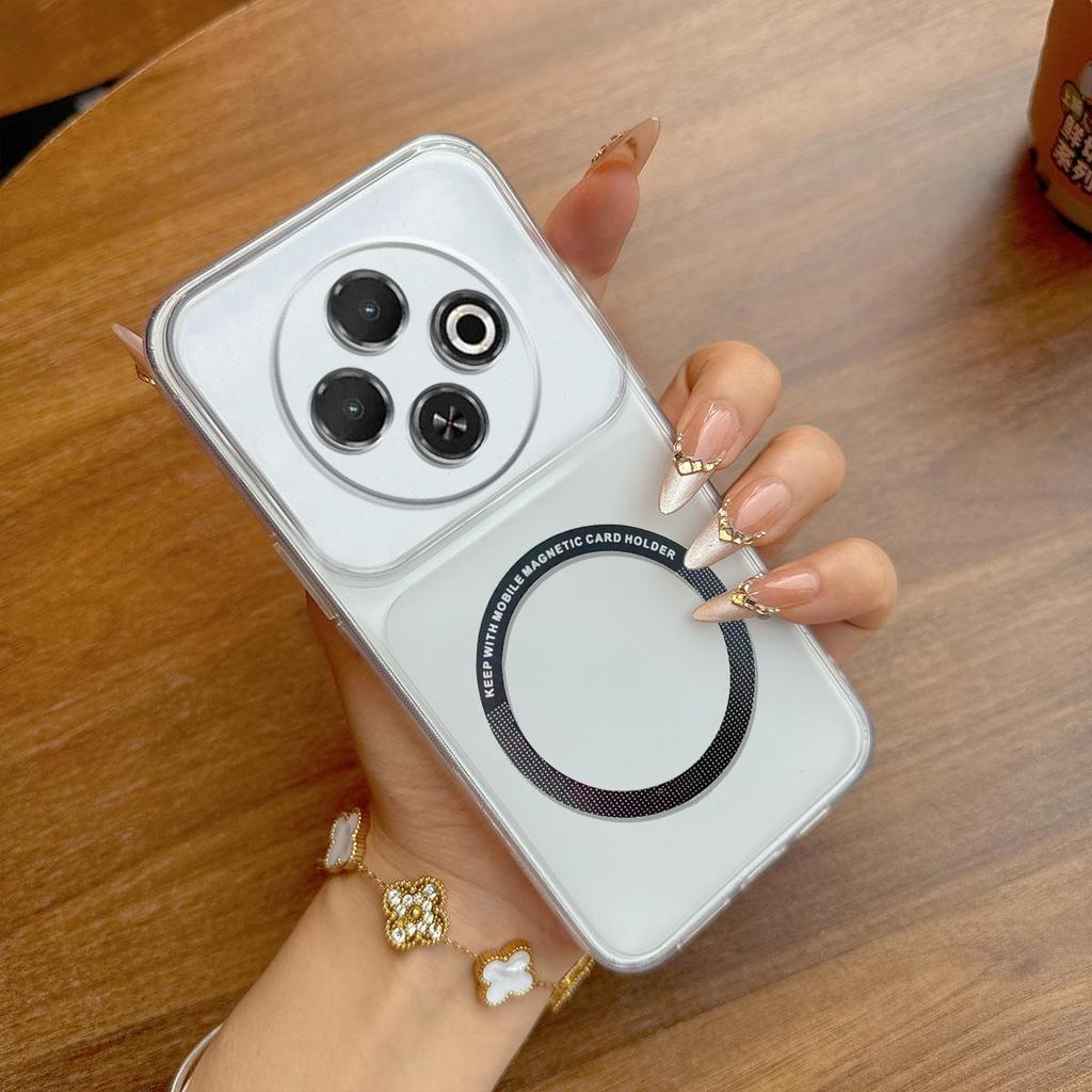 Case for TECNO SPARK 30C 4G Wireless Charging Magnetic Ring Casing Anti-Fingerprint Matte Cover