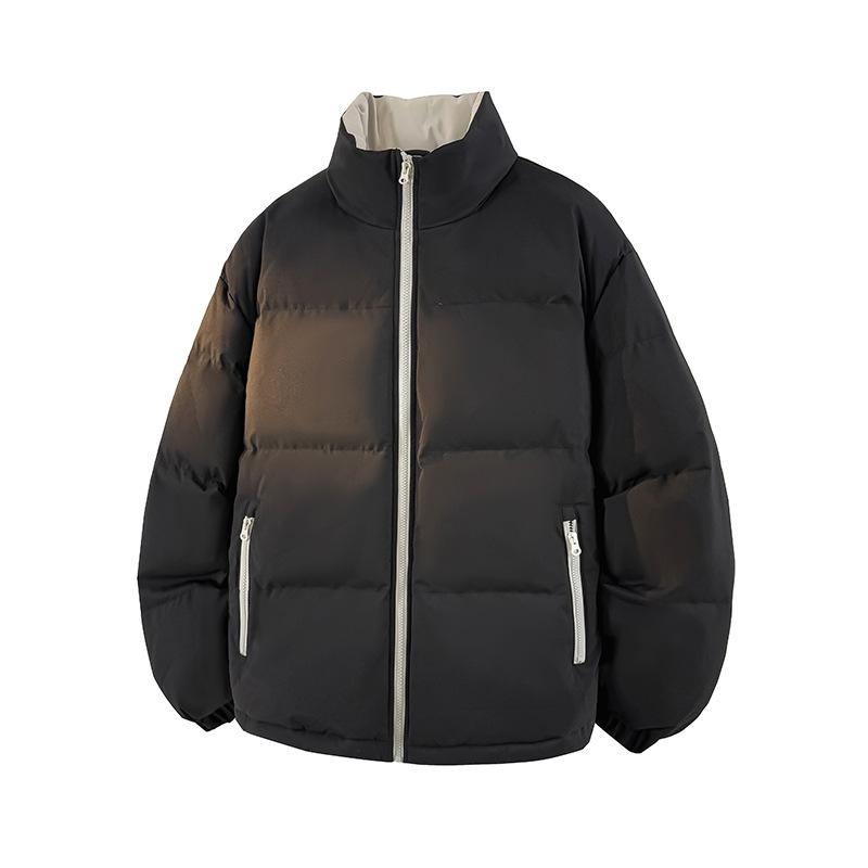 

Зимнее пальто с воротником-стойкой и хлопковой подкладкой для мужчин и женщин в одном стиле, трендовая универсальная утепленная хлопковая куртка для пары 2XL чёрный