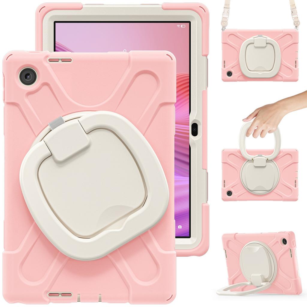 For Lenovo Tab 10.1 (2025) TB311XU2/Zhaoyang K10C Case with Shoulder Strap TPU + PC + Silicone Kickstand Tablet Cover