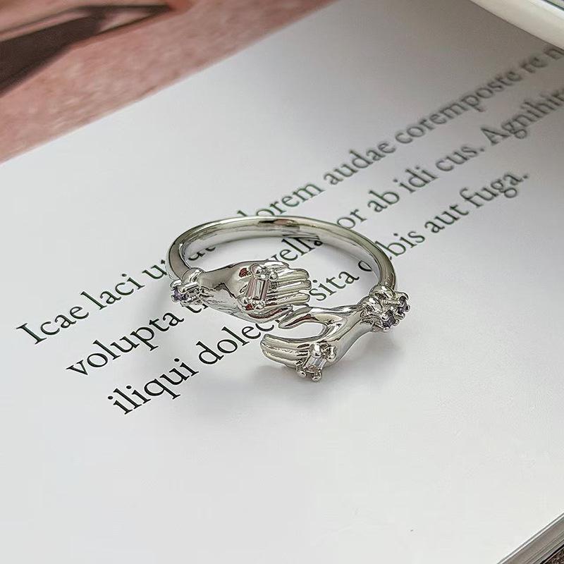 Ballettmädchen Schlichter Schlichter Ring Geometrischer Öffnungsring Modischer Persönlichkeits-Schlichter Kalter Stapelbarer Wind Zeigefingerring