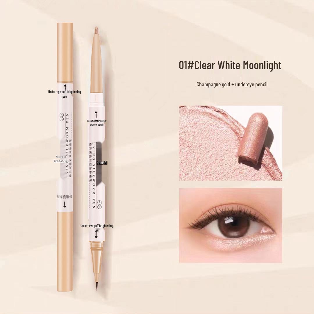 Mother s Natural Dual-Tip Tear Trough Highlighter & Lower Lash Enhancer: Waterproof & Sweatproof Ultra-Fine Shadow Pen