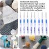 Crochet Hooks Needles for Arthritic Hands, 16 Piece Set Extra-Long Chinese Style Crochet Hook Set Ergonomic Soft Grips Knitting Hook Metal Crochet