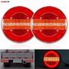2x Trailertrailerlygte LED Rund Hamburger Bremselys Vandtæt Lastbil Baglygter Stopindikatorlampe 12V 24V Lorry Campingvogn Varebil