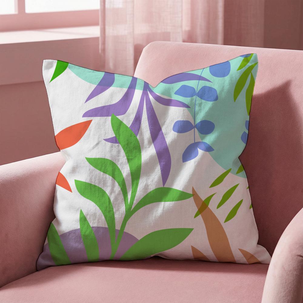 Abstract Simple Geometric Leaf Cushion Cover Multi-Scene Pillow Cover for Home & Car - Reversible, Soft & Durable for Daily Use