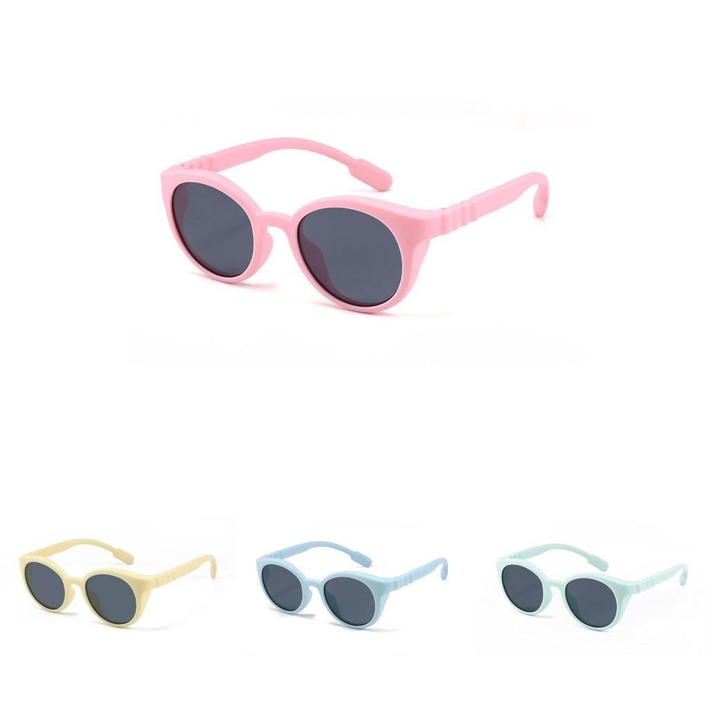 2024 New Trend Kids Polarized Sunglasses Fashion Silicone Round Frame Children's Shades S8293 Uv400