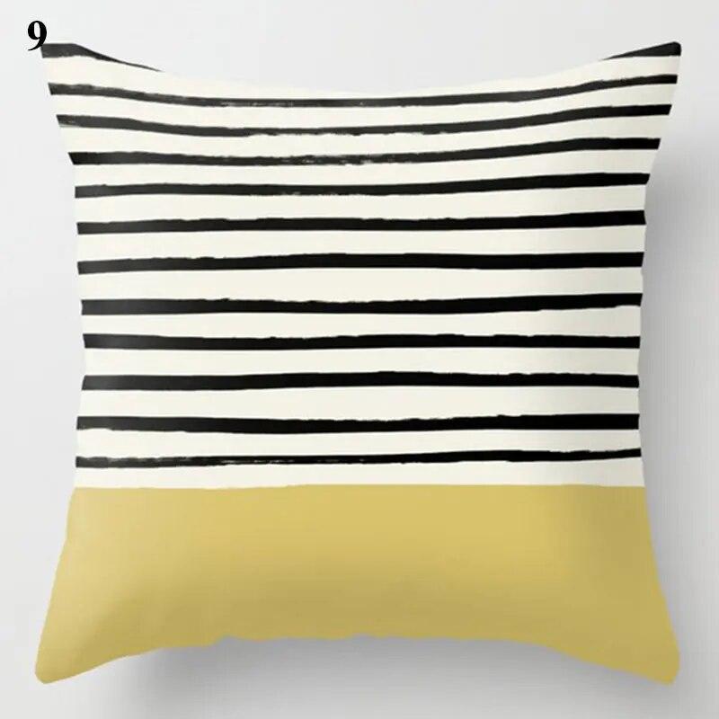 Decorative Cushion Cover Yellow Gray Floral Animal Geometric Pillow Covers Throw Pillows Polyester Single Side Print Pillowcases