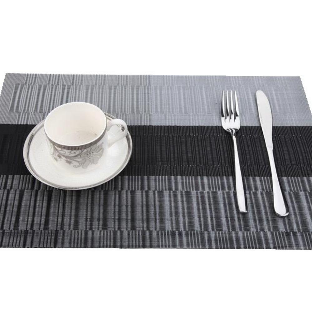 Weave Stripe Table Mat PVC Pallet Coaster 30*45cm Placemats For Dining Table