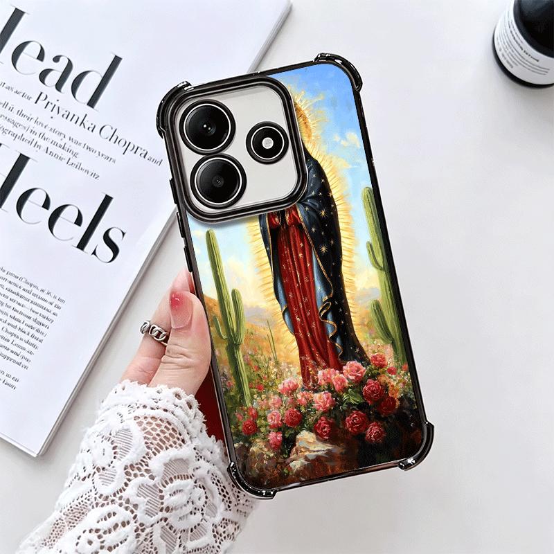 Virgen Mary Virgin De Guadalupe Soft Phone Case For Xiaomi Redmi Note 14 15 Pro Plus 13 12 11S 11T 5G 10 9S 9 Plating Anti-Fall