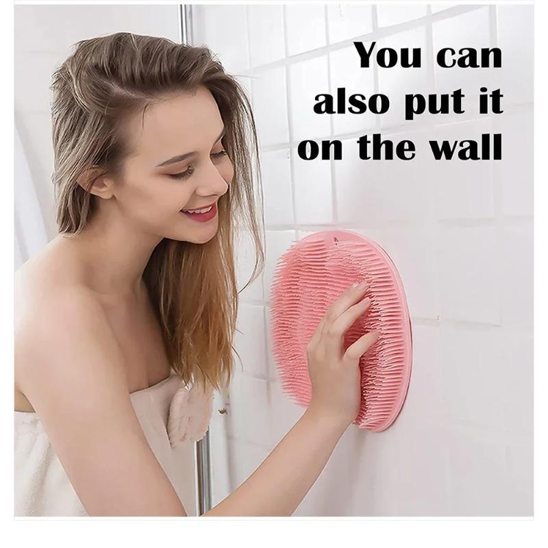 Shower Foot Back Scrubber Silicone Bath Massage Pad Bath Massage Cushion Brush with Suction Cups Wash Foot Mat Exfoliating Brush