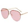 Ladies Metal Rivet Pilot Sunglasses Women Luxury Personality Glasses Cool Eyewear Shades  UV400 gafas