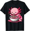 Anime Kawaii Axolotl isst Ramen-Nudeln Teenie-Mädchen Junge T-Shirt Herren Damen T-Shirts Oberteil
