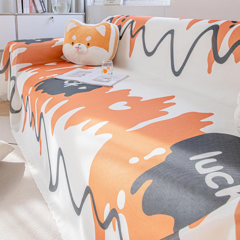 Summer Ice Silk Sofa Towel Stranded All-Inclusive Sofa Cover Dust Cover One-Piece Sofa Cover Cloth Summer Cool and Breathable
