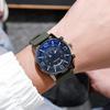 Gj083 Men's Casual Quartz Silicone Watch Decorative Blue Glass Stainless Steel Clasp Characters)