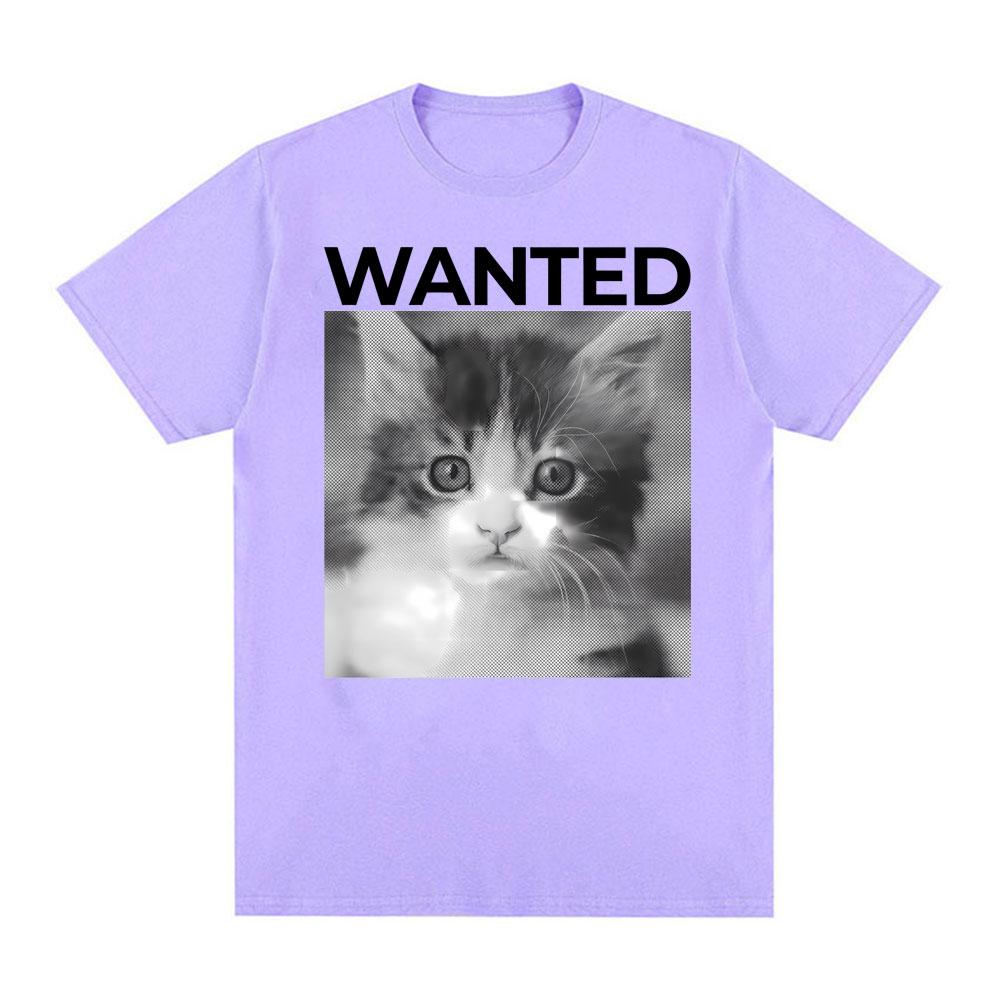 Wanted Cat Cute Funny Kawaii Kitten Graphic Tee Shirt Unisex Women Clothing Fashion Vintage Hot Sale T Shirts Cotton Casual Tshirt