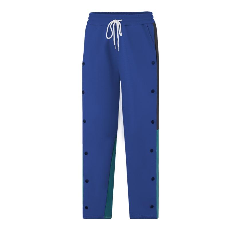 Men's Funky Pants Casual Colour Block Button Trousers Sweatpants Men's Straight Legs