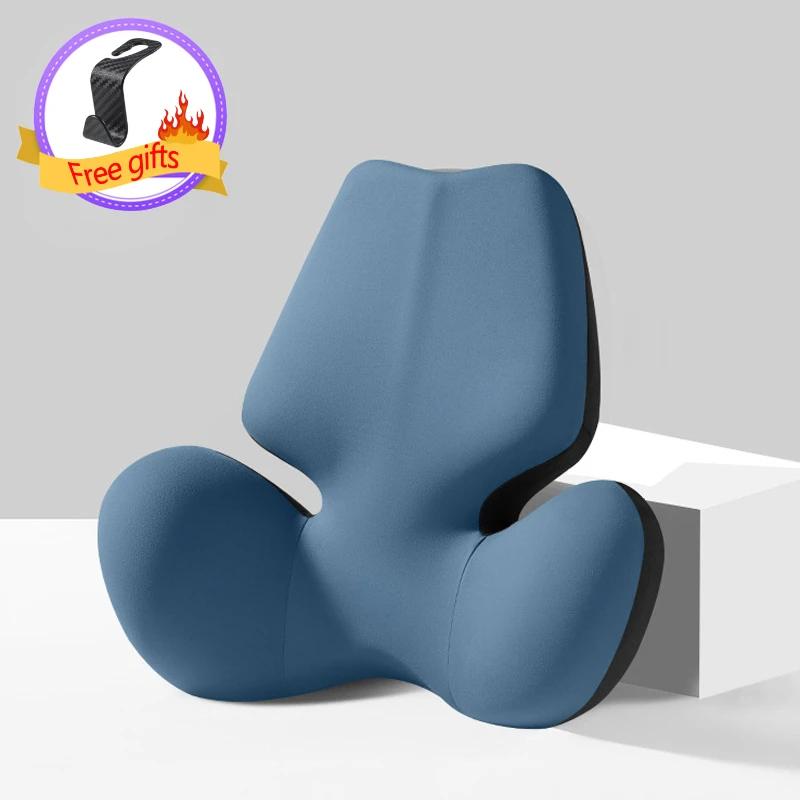 Memory Foam Car Lumbar Support Pillow Auto Neck Pillow Waist Support Removable Washable Universal Car Seat Pillow Headrest