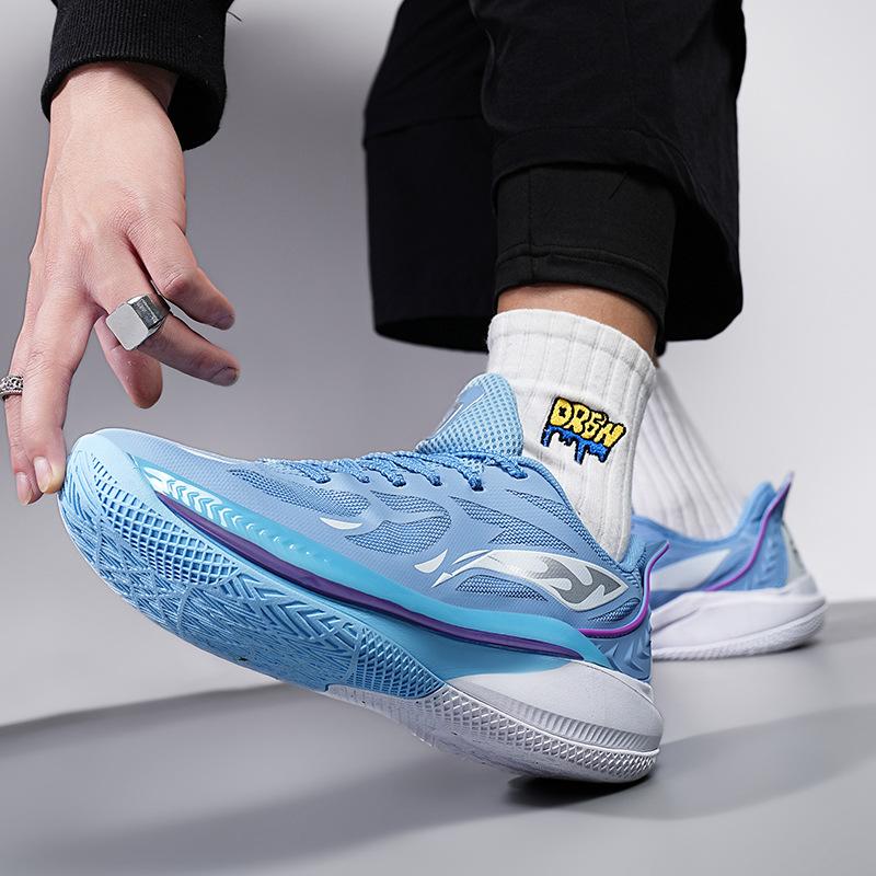 New Basketball Shoes Actual Competition Sports Shoes Mesh Breathable Youth Sports Middle and Old Children Running Shoes Men