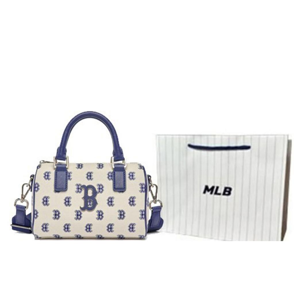 New MLB Polyester Letter Bag Portable Crossbody Bag Shoulder Bag Regular Women's Blue Gray 3ABWS013N-43BGL