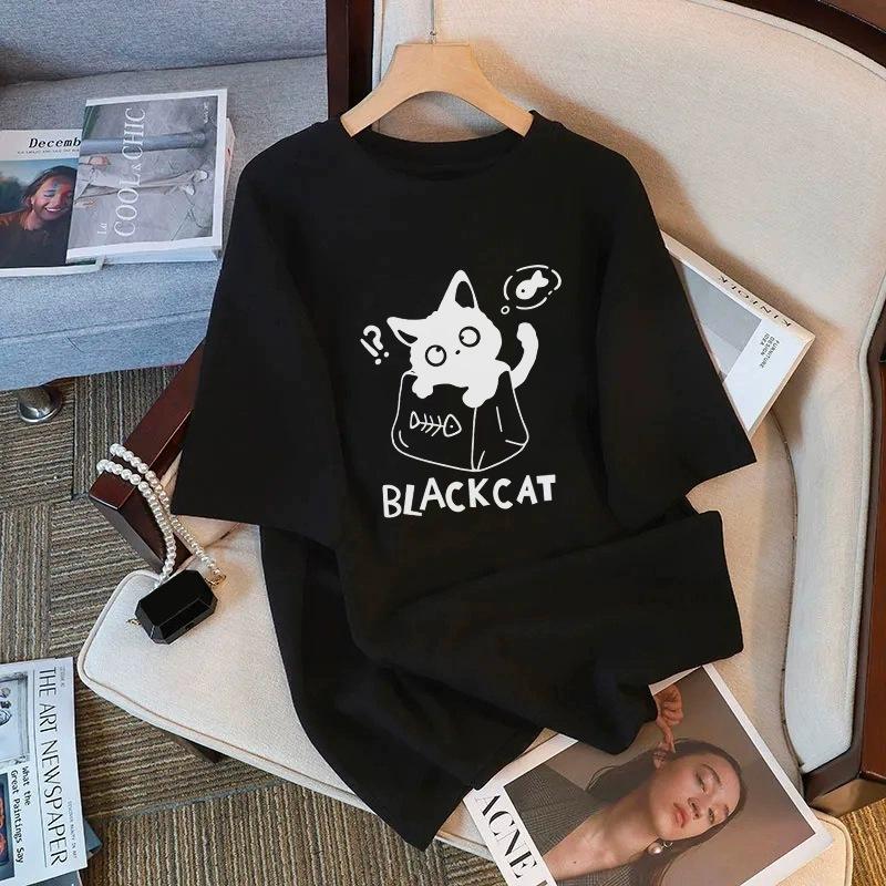 Tricou cu mânecă scurtă din bumbac pur, alb, pentru femei, de vară, nou, de dimensiuni mari, design lejer, imprimat, subțire, cu mânecă jumătate