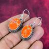 Orange Sea Sediment Earrings, 925 Solid Sterling Silver Gemstone Jewelry, Handmade Earrings, For Mother Day