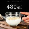 480ML Klarer Trinkbecher Hitzebeständig Frühstückstasse Tee Milch Kaffee Tasse Transparente Glasbecher Kaltgetränkebecher Trinkgeschirr
