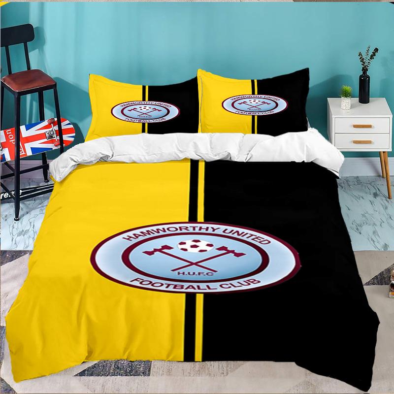 3PCS Football Club Ham-worthy Homes Bedding set,Ideal For1pc Duvet Cover And 2pcs Pillowcases Perfect for Christmas,Ideal for Bedroom, Dormitory