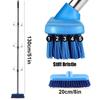 Floor Cleaning Broom with Adjustable Long Handle Stiff Bristle Grout Brooms Scrubber for Cleaning Bathroom, Kitchen,courtyard
