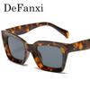 Trendy Unisex Square Sun Glasses Luxury Brand Design Hip Hop Big Frame Sunglasses Ladies Cool Popular Leopard Women Shades UV400