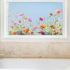 Handbemalte Blumen und Blätter Fensteraufkleber Künstlerische Glasfenster- und Türfolien für Wohnzimmer Heimdekoration