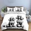 Elegant Poodles In Harmony. Bedding Sets Duvet Covers Pillowcases(1* Duvet Cover 2* Pillowcases Without Duvet Insert)