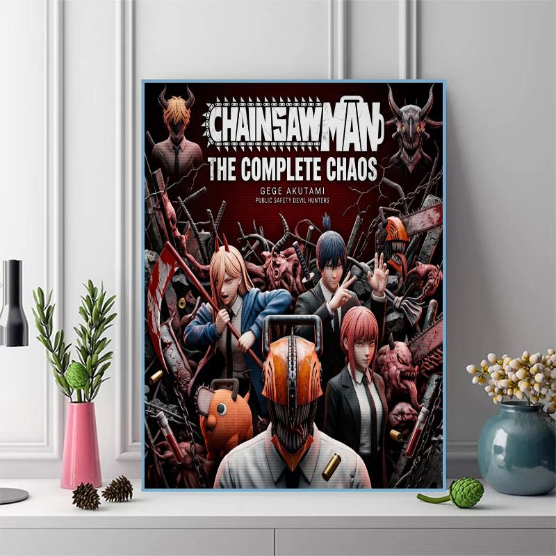Chainsaw Man Anime Art 100% Round Full Drill 5D DIY Diamond Painting Embroidery Cross Stitch Rhinestone Decor