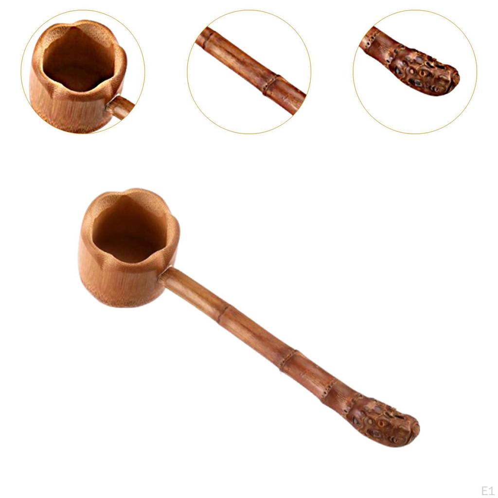Bamboo Scoop Ergonomic Long Handle Tea Ceremony Accessory Easy to Clean for Home Kitchen