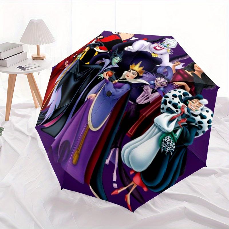 

Disney Villains,Disney,Cartoon Manual Opening and Closing Umbrella - 8-Rib Reinforced Folding Design, Lightweight and Portable, Suitable for