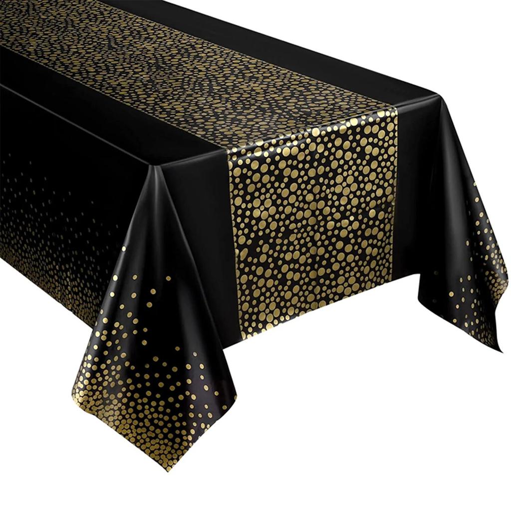 1 pz Tovaglia Monouso a Pois Piccoli, Tovaglia PEVA Impermeabile Ispessita, Decorazione per Casa Matrimonio Festa di Compleanno, 54*108 pollici