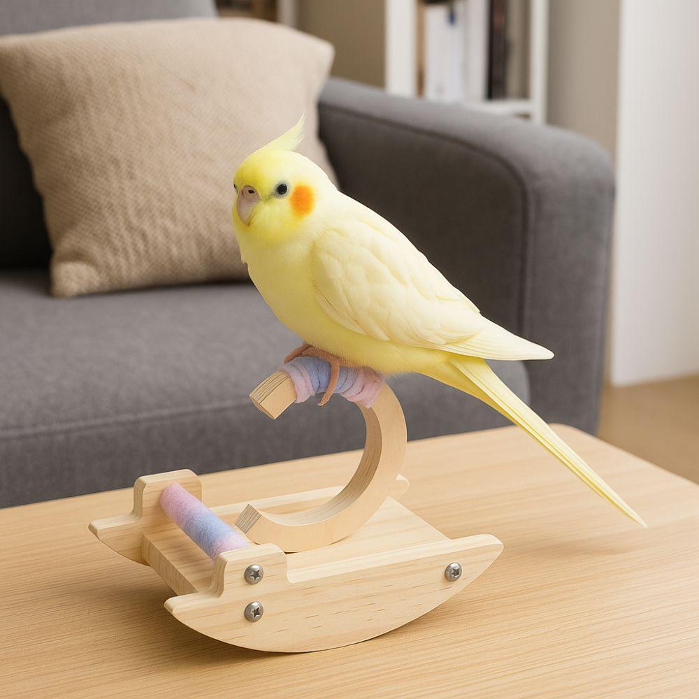 Bite-resistant Parrot Perch Stand Wear-resistant Bird Rocking Stand  Cage Accessory