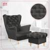 Carol Armchair with Footrest Scandinavian Family Meble Dark Graphite