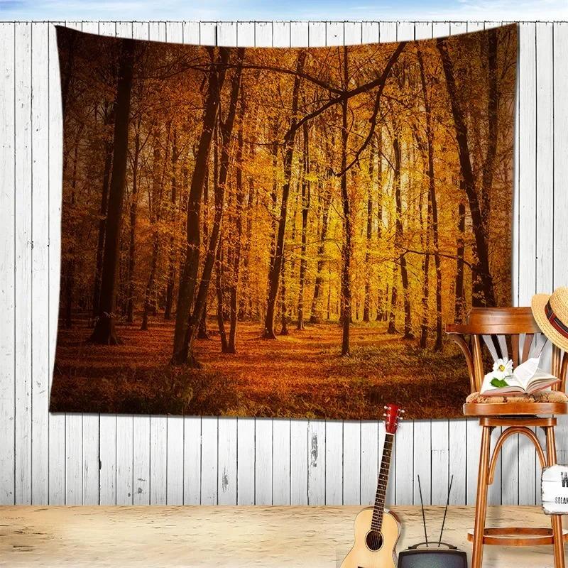 

Осінній Ліс Опале Листя Декоративний Гобелен Дім Стіна Вітальня Офіс Декоративний Гобелен 100x75cm