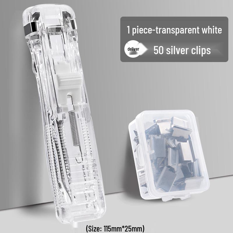 Push Clip and Stapler Set for Organizing Papers and Files