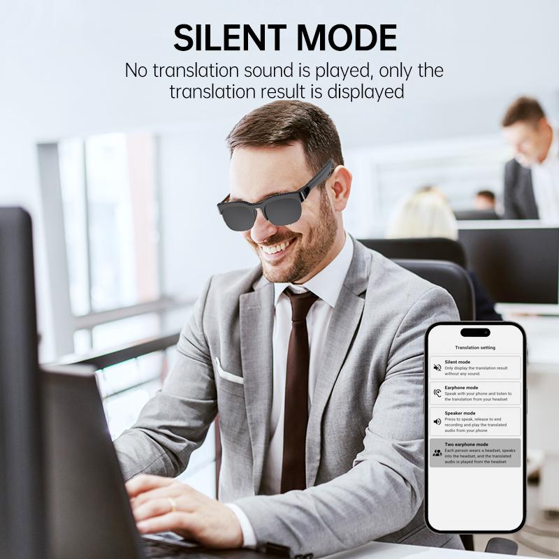 XG89 AI Real-Time Translation Smart Sunglasses Open Ear Bluetooth Audio Glasses HD Anti UV Protective Lenses For Travel Outdoor