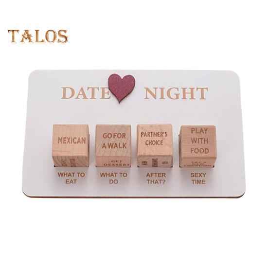 

1/4 шт. кубик для свидания, пара, еда, решение, деревянные игральные кости с 12 вариантами еды, пицца, бургер, китайская кухня B