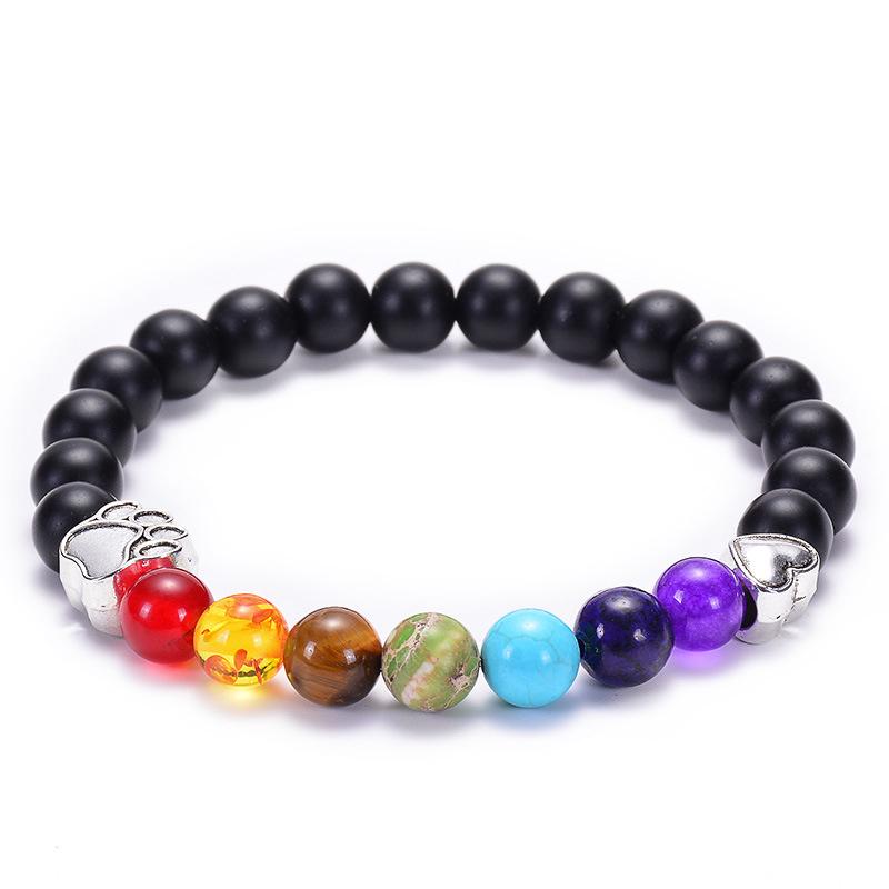 

JYL TS Bracelet Yoga Paw Heart Design Cute Enhances Joy & Positive Energy Frosted-Silver бірюзовий колір оленів