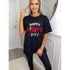 Happy Moms Day T Shirt Black Rose And Hearts Print For Mother S Day Celebration