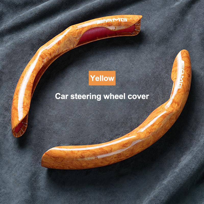 Car Steering Wheel Cover Leather Anti-slip Protective Case For Mercedes Benz AMG W203 W206 W220 W205 W211 W212 W201 W168 W169 ee1