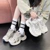 Platform Dad Shoes Women's Spring 2025 New Versatile Sports Shoes Breathable Mesh Small Height Increase Casual Shoes