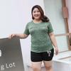 Plus Size Women's Sports Short-sleeved T-shirt Summer Quick-drying Sweat-absorbing Breathable Running Tops